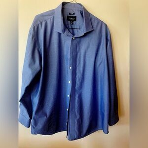 Sweatiness Kenneth Cole men’s dress shirt Size 19 blue long sleeve